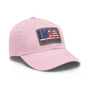 USA VET Hat with Leather Patch (Rectangle)