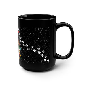 Dog Christmas Black Mug, 15oz