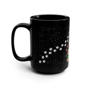 Dog Christmas Black Mug, 15oz