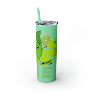 Lime Skinny Tumbler with Straw, 20oz