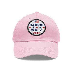 Harris/Walz Dad Hat with Leather Patch (Round)