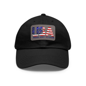USA VET Hat with Leather Patch (Rectangle)