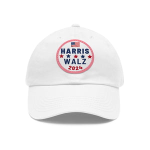 Harris/Walz Dad Hat with Leather Patch (Round)