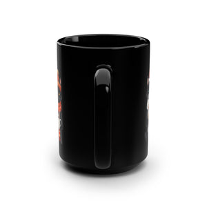 Cat Christmas Black Mug, 15oz