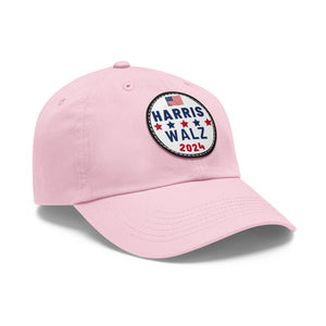 Harris/Walz Dad Hat with Leather Patch (Round)