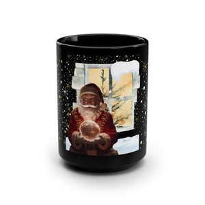 Santa Black Mug, 15oz