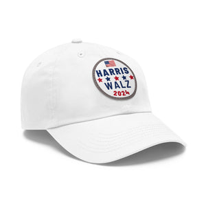 Harris/Walz Dad Hat with Leather Patch (Round)