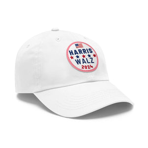 Harris/Walz Dad Hat with Leather Patch (Round)