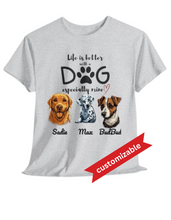 Load image into Gallery viewer, Life Is Better With A Dog - Custom T-Shirt
