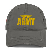 Load image into Gallery viewer, Army Distressed Hat
