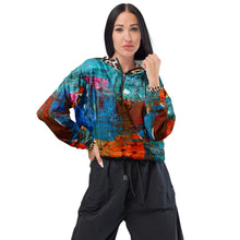 Load image into Gallery viewer, Color Print Women’s cropped windbreaker
